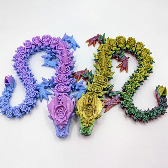 3D Printing Rose Dragon Water Crystal Dragon Dragon Craft Ornaments Gift Internet Red Creative Hand-held Car Ornaments Hand-held