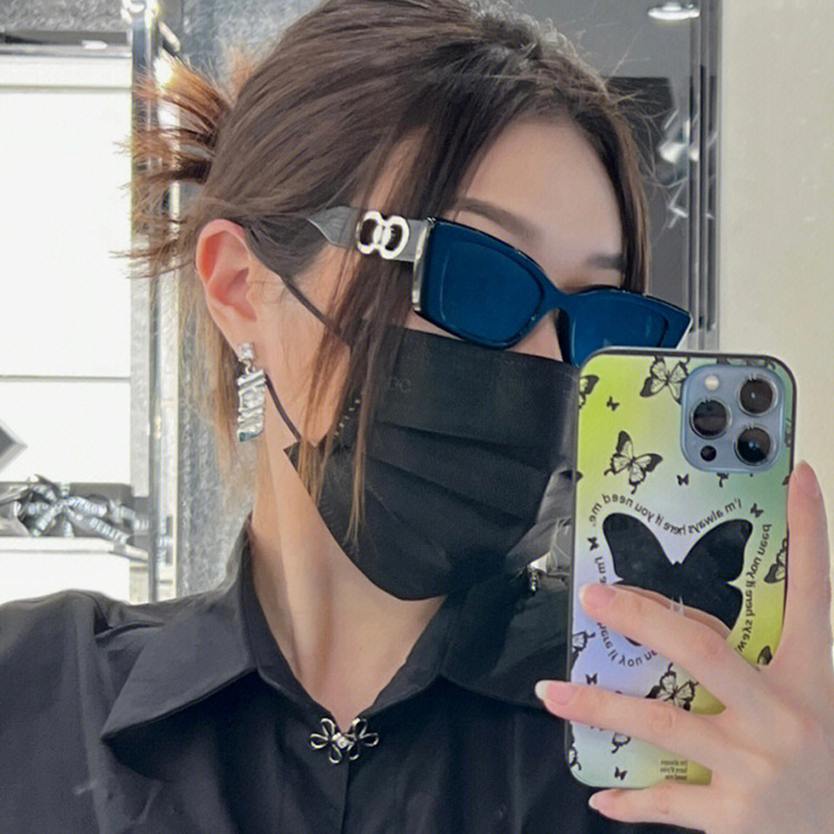 2024 Trendy Double-ring Round Face Small Square Sunglasses Face Narrow Sunglasses Cat's Eye Face Small Sun Glasses Frame