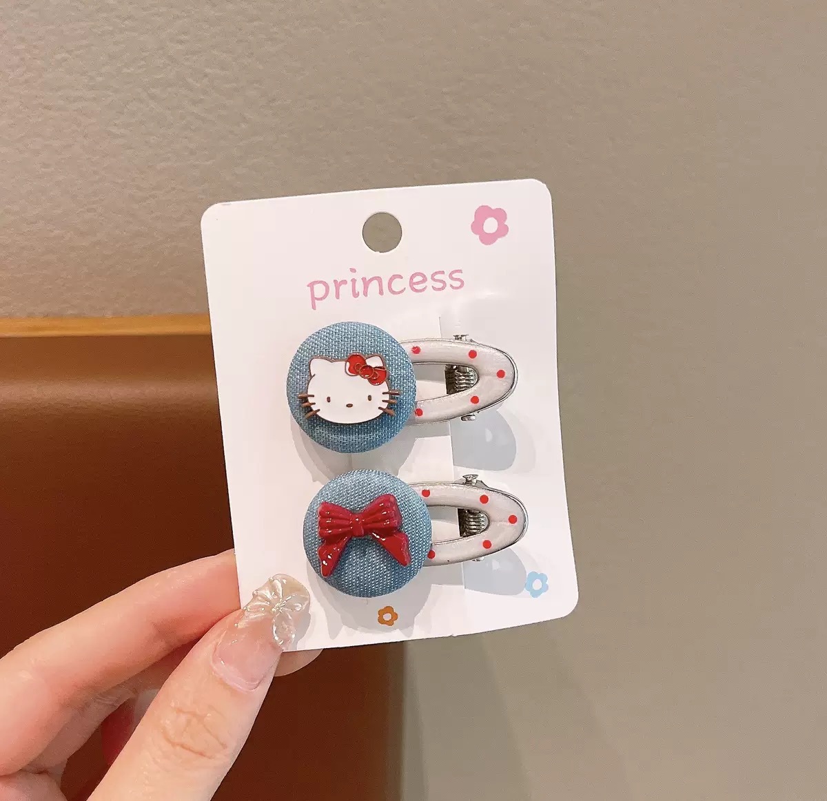 Niña KT clip para el cabello gato niño lindo Hello clip de boca de pato nuevo frente rojo en línea clip para el cabello bebé frange