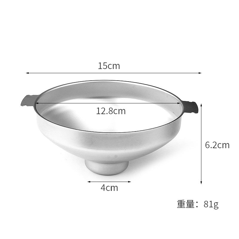 Embudo de filtración de acero inoxidable 304 de gran calibre Embudo de comida de cocina doméstica Embudo de mermelada Embudo de vino Embudo de pepinado