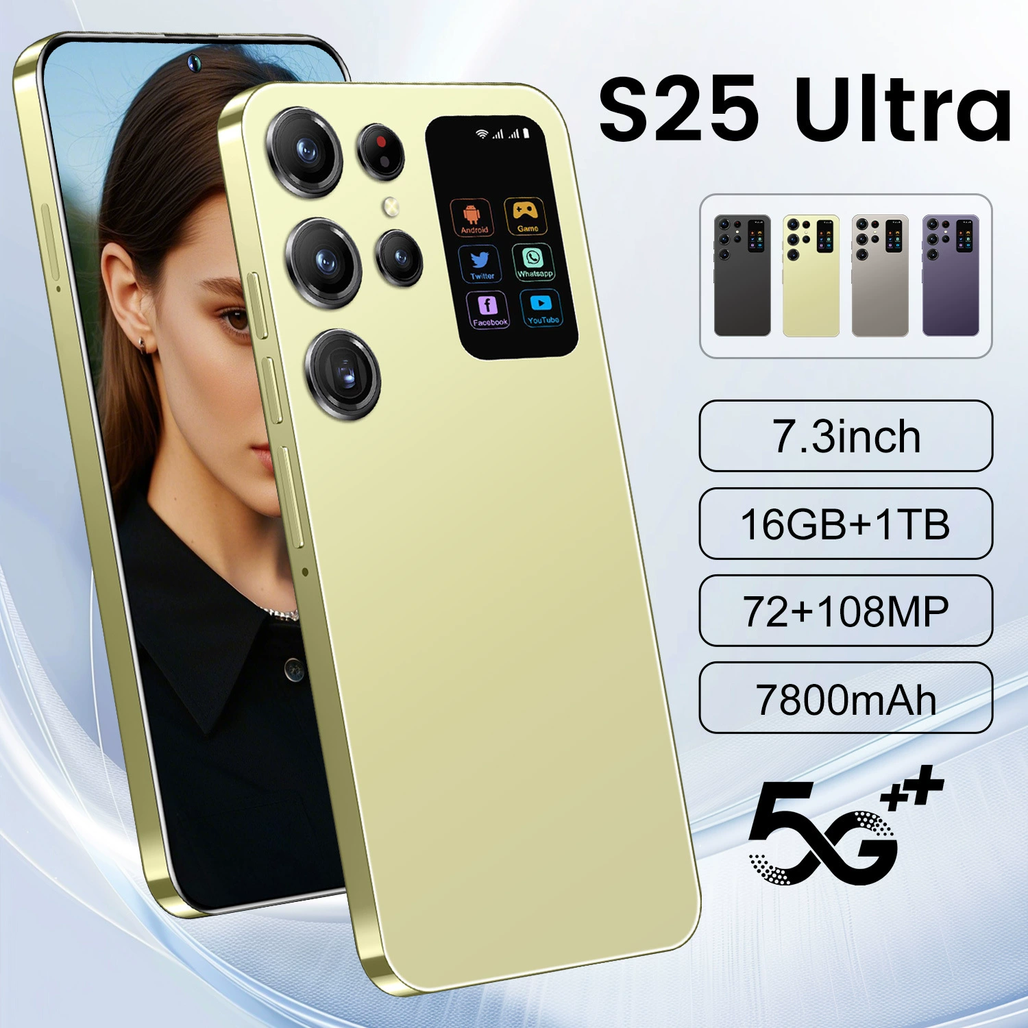 Smartphone S25, 7.3-inch wide screen, Android 8.1, 0.44 kg
