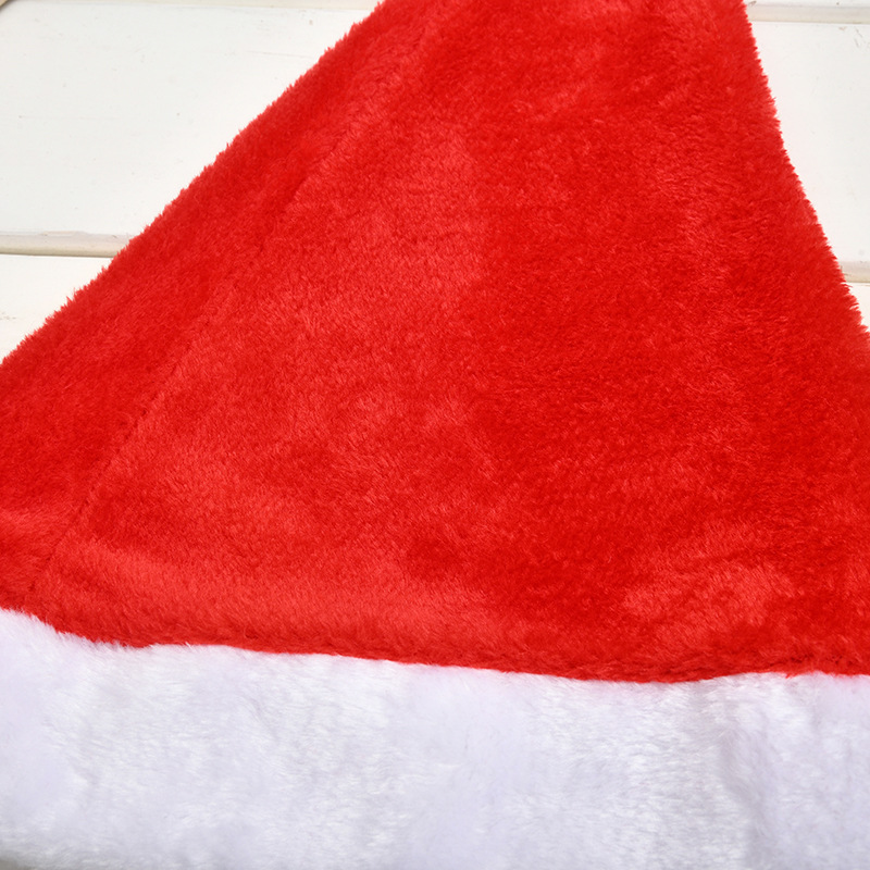 圣诞节装饰用品 高档圣诞短毛绒帽 圣诞用品成人圣诞帽子聚会装扮详情7