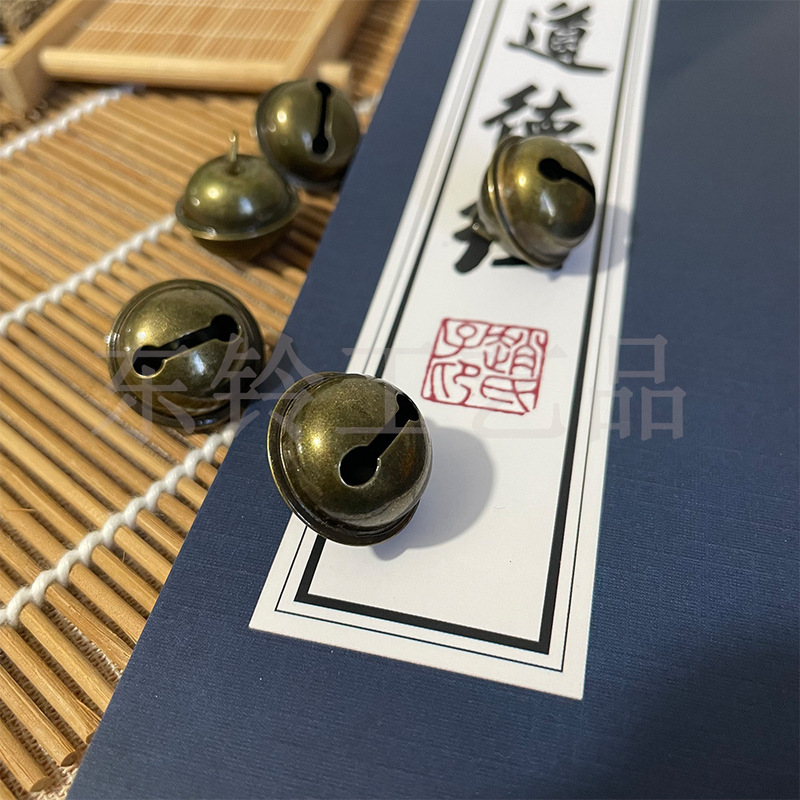 22mm one-word bronze bell Chinese retro bronze plating bell DIY iron crafts accessories