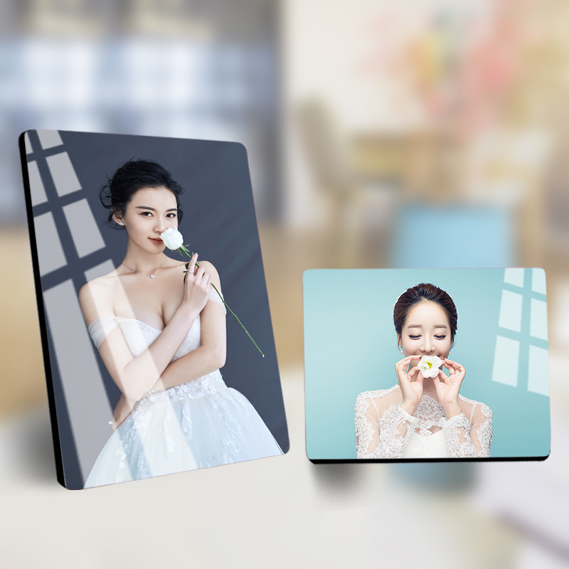 444Z批發大韓烤瓷水晶擺台洗照片做成相框婚紗照掛牆擺件寶寶全家