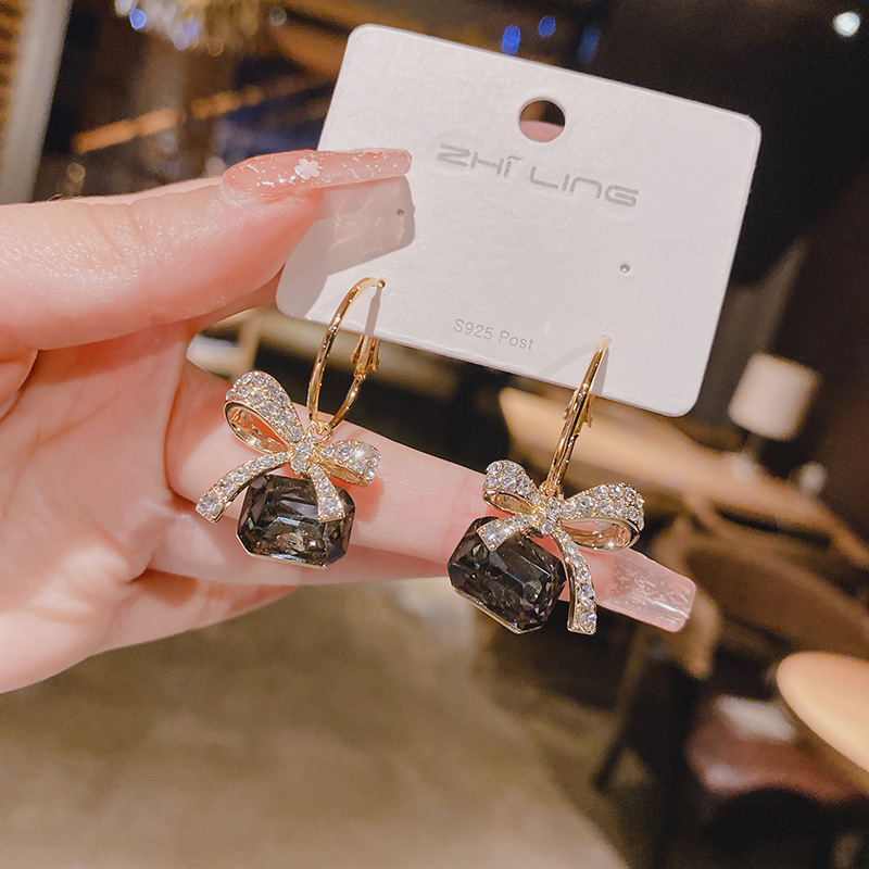 Bow Knot Pattern 1 Pair Sweet Bow Knot Alloy Plating Zircon Women's Earrings
