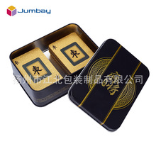 定制铁盒装外贸原厂定制批发pvc塑料正品镀金PVC塑料金银麻将牌