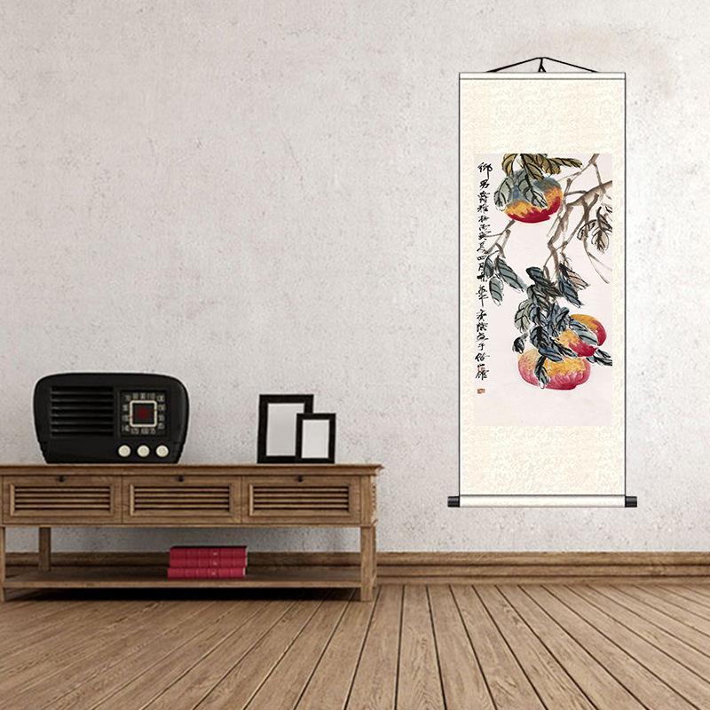 Qi Baishi ink and wash paintings flowers, birds, fish and shrimps, Chinese paintings, living room, calligraphy, dining room, Zen silk scroll decoration painting