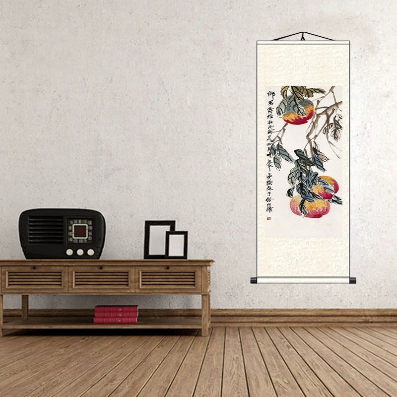 Qi Baishi ink and wash paintings flowers, birds, fish and shrimps, Chinese paintings, living room, calligraphy, dining room, Zen silk scroll decoration painting