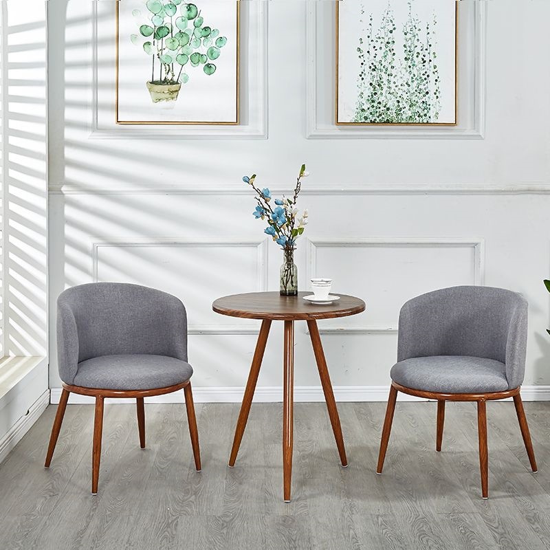 Mesa y silla de madera sólida nórdica, mesa de comedor redonda creativa, mesa de negociación moderna y simple. image 5