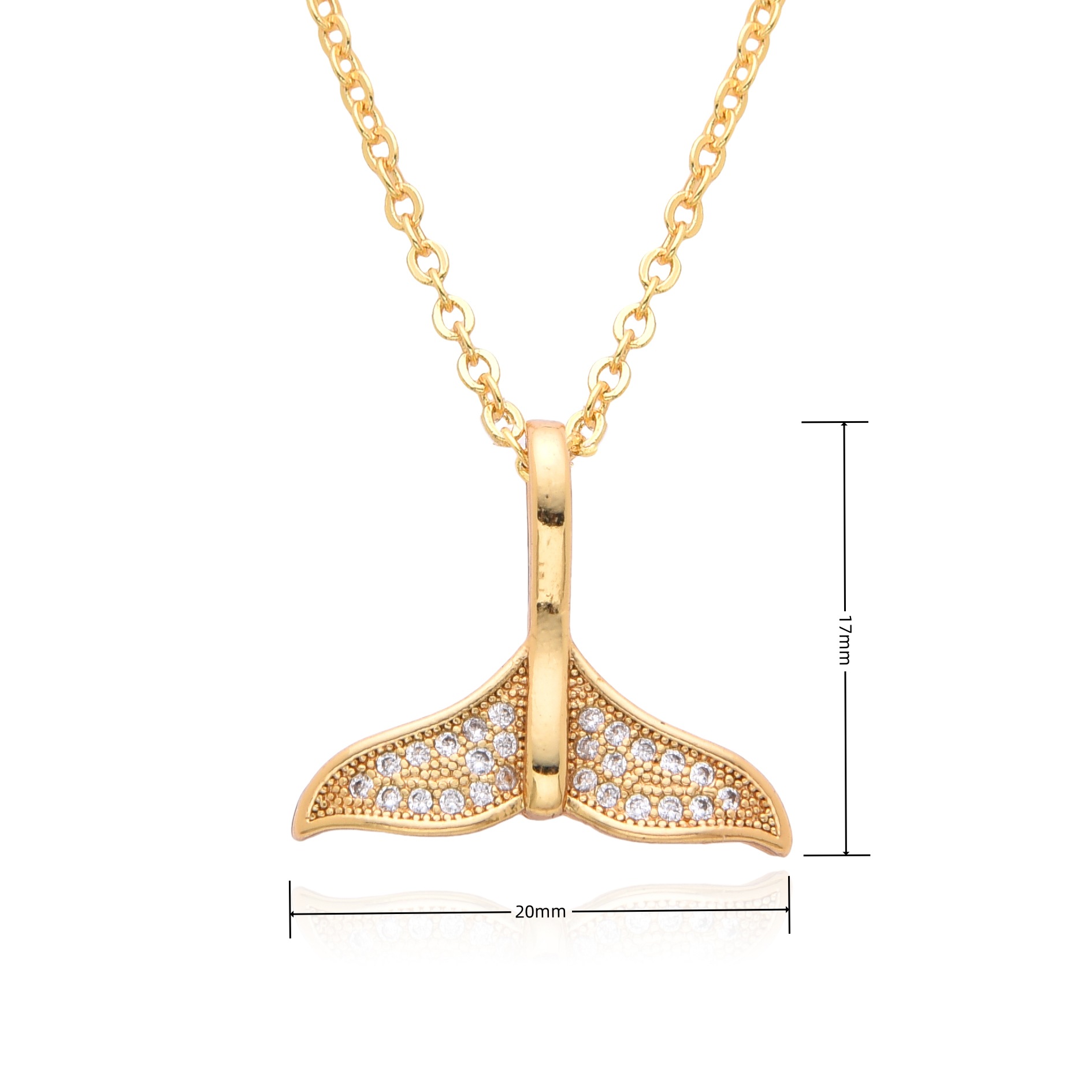 8g Weight Mermaid Fish Fish Tail Copper Simple Style Classic Style Korean Style Copper Pendant Necklace Necklace
