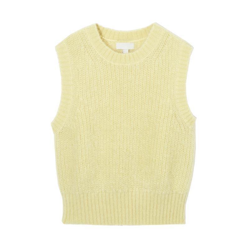 BM & MD & ZA New Women's Casual Joker Crewneck Pullover Short Mauhair Blended Vest 11