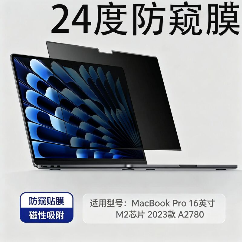 Suitable for Macbookpro 16inch Notebook Magnetic Privacy Protection Film, Computer Screen Protective Film, Removable Without Leaving Any Glue Residue