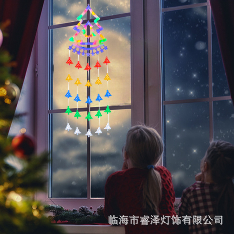 跨境新款LED圣诞瀑布灯橱窗庭院卧室圣诞树圣诞老人装饰氛围灯|undefined