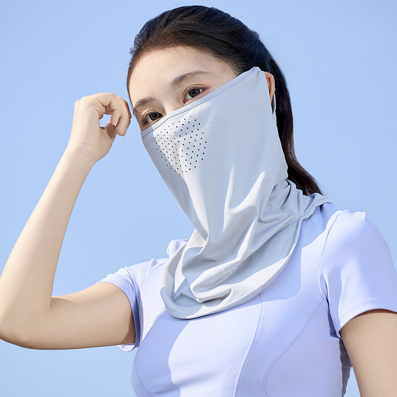 Máscara de protección solar de seda de hielo para hombres y mujeres con capucha de ciclismo ultravioleta en toda la cara, cuello, máscara, velo, máscara facial para conducir