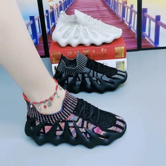 Octopus Women's Spring Shoes 2025 New All-match Flying Woven Shoes Mesh Sports Torre Shoes Couple's Socks Shoes for Men