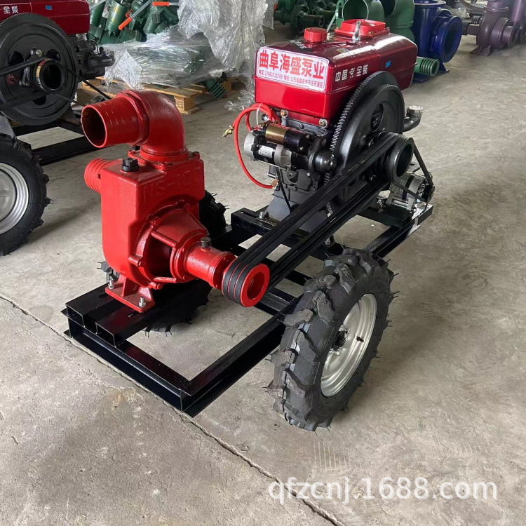 4寸移动式柴油机水泵农用排灌抽水泵防汛排涝泵