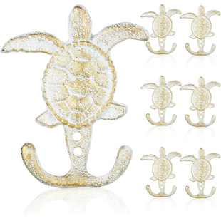 Cross-border American Style Door Rear Decoration Wall Hanging Coat Rack Creative Little Turtle Vintage Wall Decoration Wall Cast Iron Hook Hot Sale