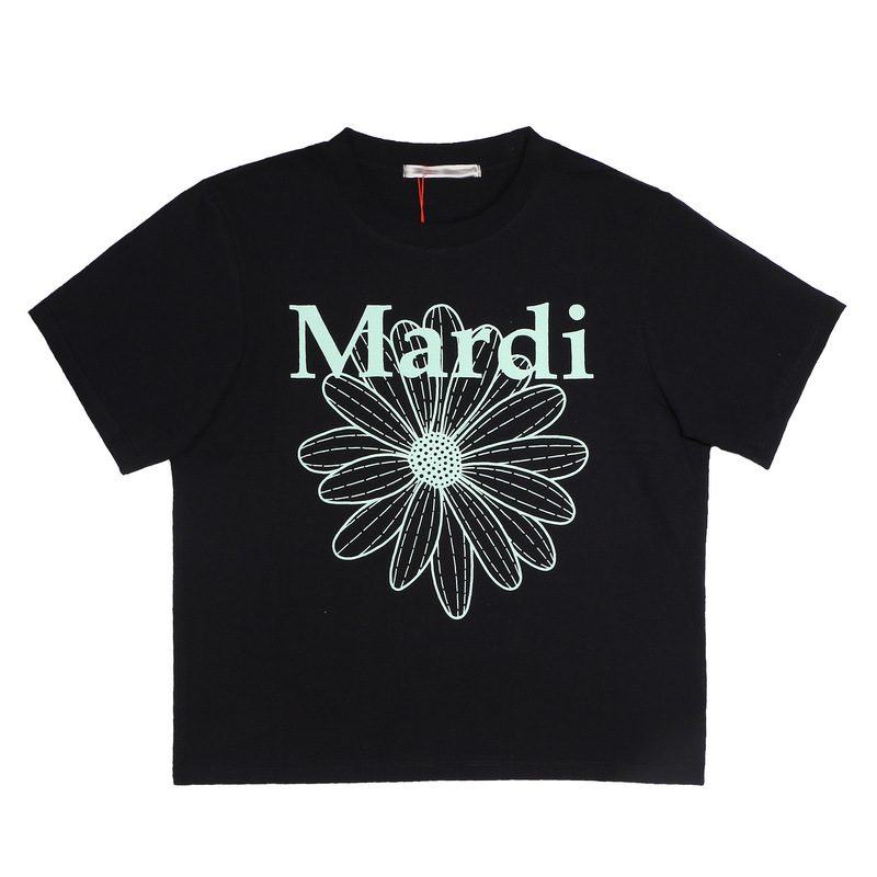 韓国マルディトレンディな半袖フラワープリントゴールドハイシルバー夏ラウンドネック純綿ルーズTシャツトップトレンディ|undefined