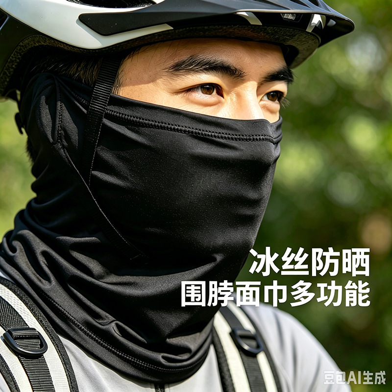 Desert Sand-Proof Mask for Men, Summer Face Covering, Neck Protector, Ice Silk Sun Protection Mask, Sports Hiking Face Mask