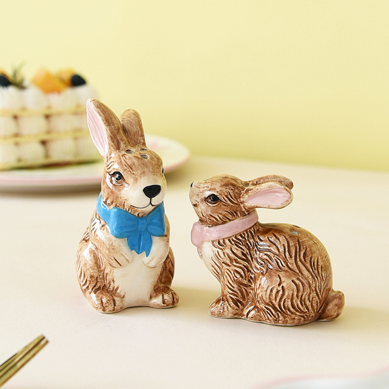 Cerámica de Pascua dibujos animados conejos adorables animales domésticos botellas de sabor giacas nuevos productos de preventa