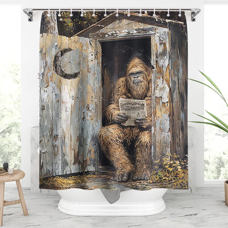 Bigfoot Shower Curtain Fun Animal Bigfoot Shower Curtain Bathroom Waterproof Shower Curtain Set with Hooks Farmhouse Shower Curtain Bigfoot Shower Curtain Fun Animal Bigfoot Shower Curtain Bathroom Waterproof Shower Curtain Set with Hooks Farmhouse Shower Curtain