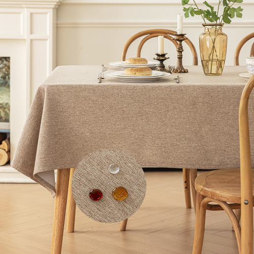 Cotton Linen Three-Proof Tablecloth Waterproof Dustproof Solid Color New Chinese Style Rectangle Coffee Table Cloth Tea Tablecloth