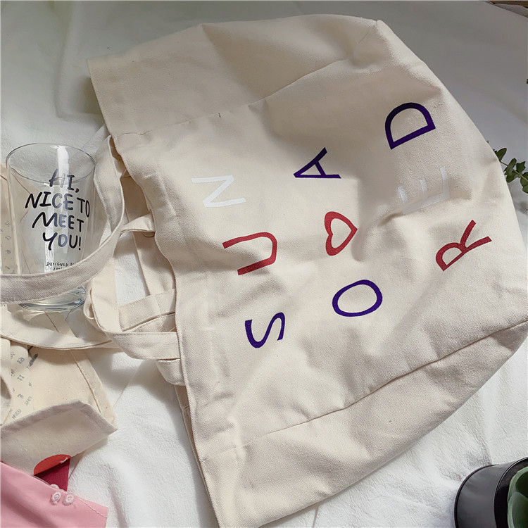 03295 Casual canvas bag, cute girl Japanese style bag, Harajuku chic student large capacity single-shoulder bag undefined