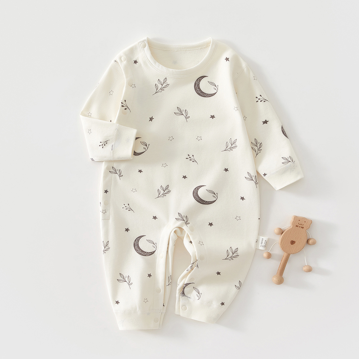 Baby camiseta de algodón sin hueso primavera y otoño bebé manga larga para salir ropa de escalada recién nacido ropa de bebé Anyang