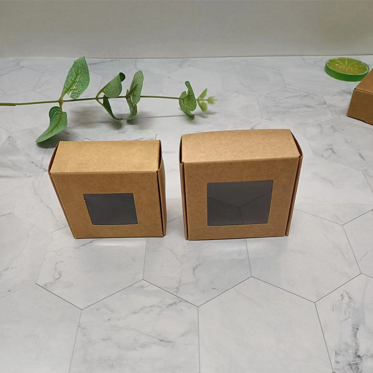 Caja de embalaje de jabón hecho a mano Caja de papel de ventana transparente Caja de almacenamiento de joyería Caja de regalo Mini caja de jabón al por mayor