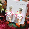 Food play, earrings for ice cream, European style, silver 925 sample