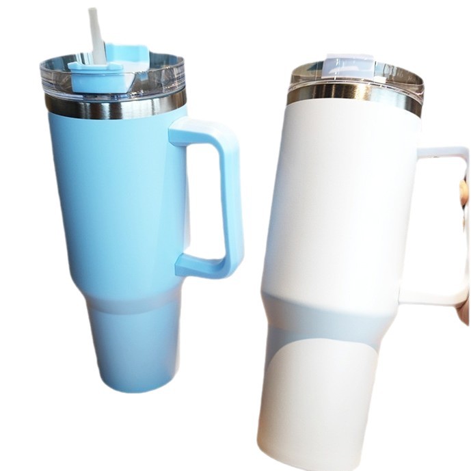 Vaso de aislamiento de acero inoxidable 304 transfronterizo 40oz Mango de gran capacidad Taza de coche Moda Deportes al aire libre Botella de agua