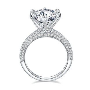 T home moissanite diamond ring silver plated 18K white gold six claw luxury group inlaid half of the country 5 karat wedding ring for women