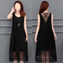 2025春季无袖吊带连衣裙女中长款显瘦打底内搭大码遮肚腩背心长裙