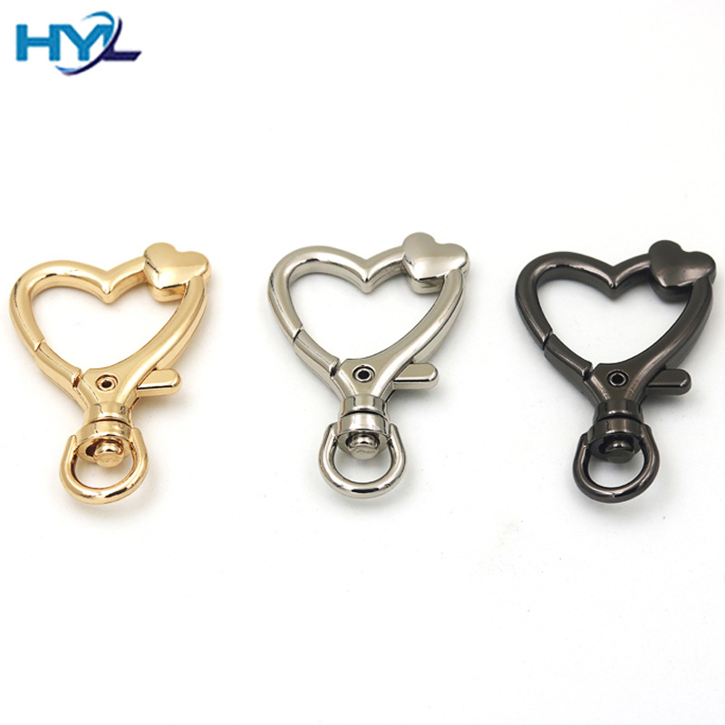 Amazon Wholesale Zinc Alloy Spring Rings in Various Sizes, Metal Heart-Shaped Spring Clasps, Love Heart Spring Rings
