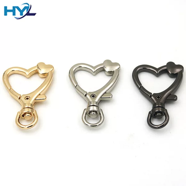 Amazon Wholesale Zinc Alloy Spring Rings in Various Sizes, Metal Heart-Shaped Spring Clasps, Love Heart Spring Rings