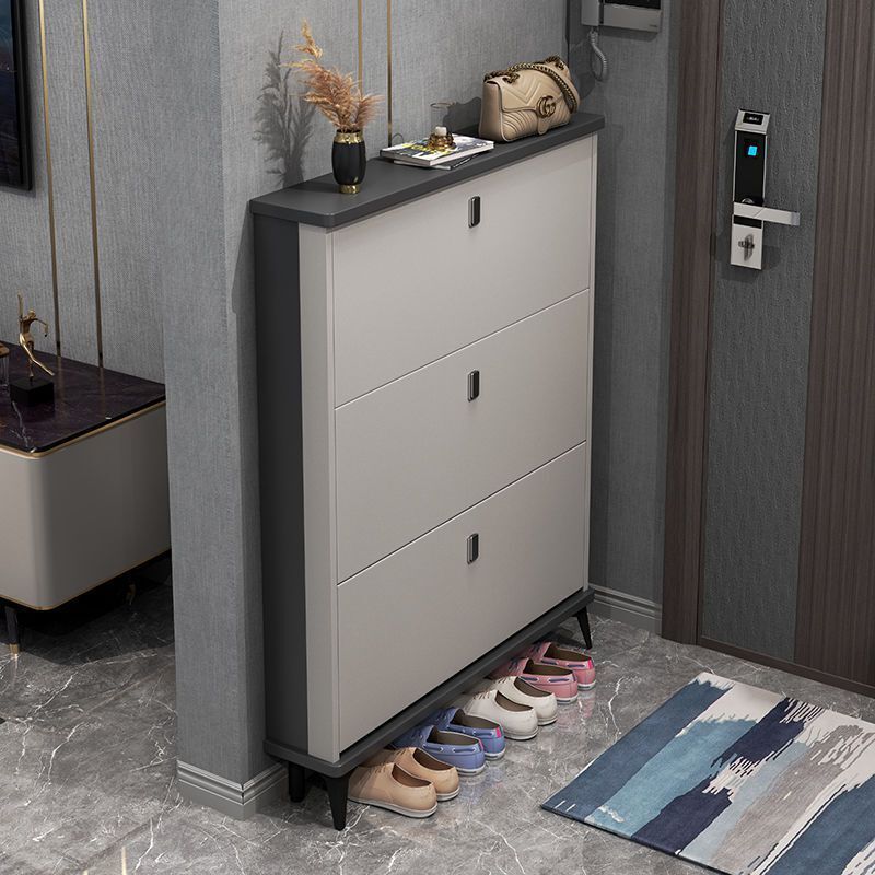 Ultra-Thin Shoe Cabinet for Home Entrance, 2026 New Model, Narrow Flip-Top Storage Cabinet for Entryway, Integrated Against the Wall, for Hallway Outside the Door
