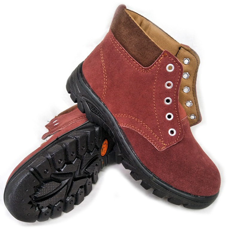 男士劳保鞋批发防刺穿鞋护脚中帮反绒牛皮防护鞋耐高温耐热劳保鞋