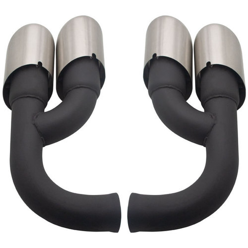Double layered extended exhaust pipe with round mouth exhaust pipe suitable for 10-14 Porsche Cayenne modified tailpipe pair