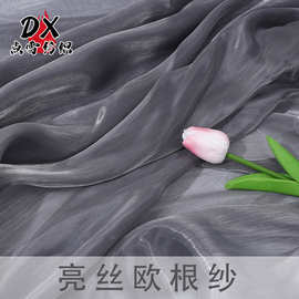 亮丝欧根纱高级水光感服装裙子拉丁舞蹈裙婚纱礼服布料手感顺滑软