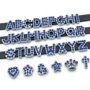 字母宝蓝串珠合金水钻