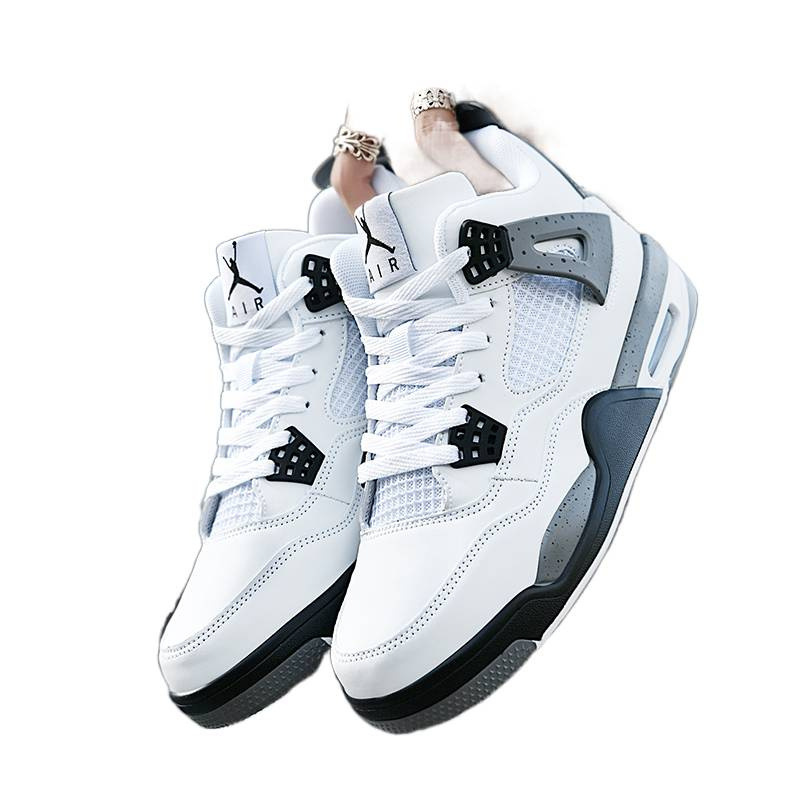 Zapatos de entrenamiento de combate para estudiantes de cemento blanco Joe4 zapatos de baloncesto casuales zapatos de skate alta fuerza aérea image 5