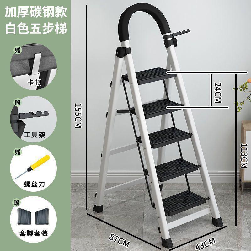 escalera doméstica escalera plegable de acero al carbono espesa escalera móvil escalera retráctil escalera multifuncional escalera interior