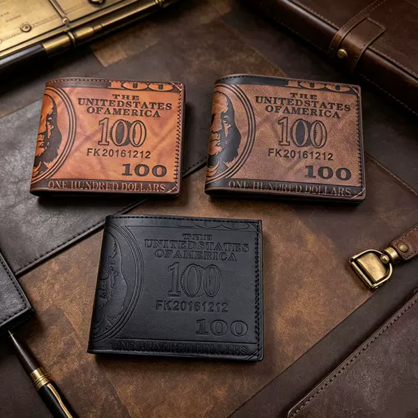 Cross-Border Supply Men's Wallets, Amazon's Best-Selling Large-Capacity Short Wallet, Dollar Coin Wallet, Manufacturer's Ready Stock