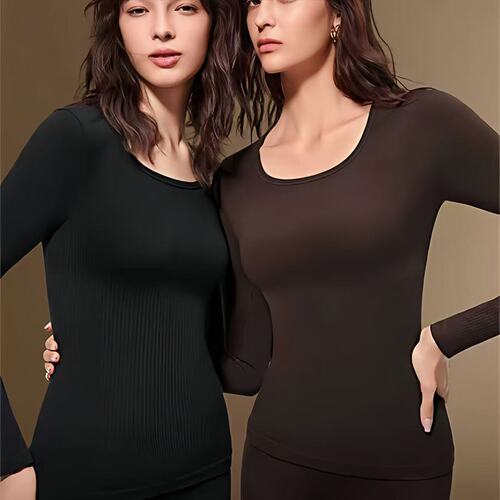 Autumn and Winter Slimming, Body-Shaping, and Warm-Keeping Underwear for Women—Seamless Tummy-Control and Hip-Lifting Base Layer Top and Bottom Set, New Arrival