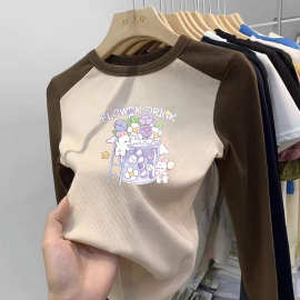 女大童德绒打底衫秋冬内搭外穿圆领中大儿童长袖t恤春秋装上衣服