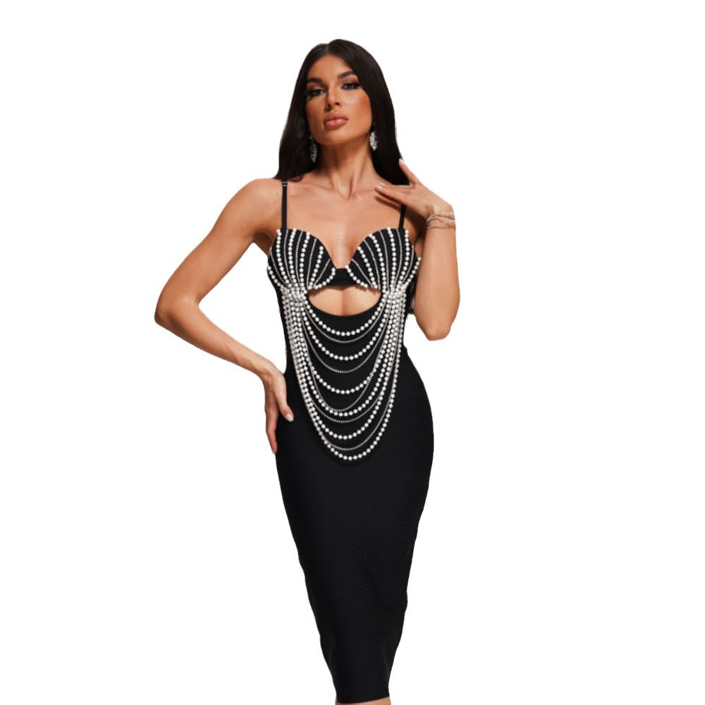 Elegant sexy elastic bandage sleevless