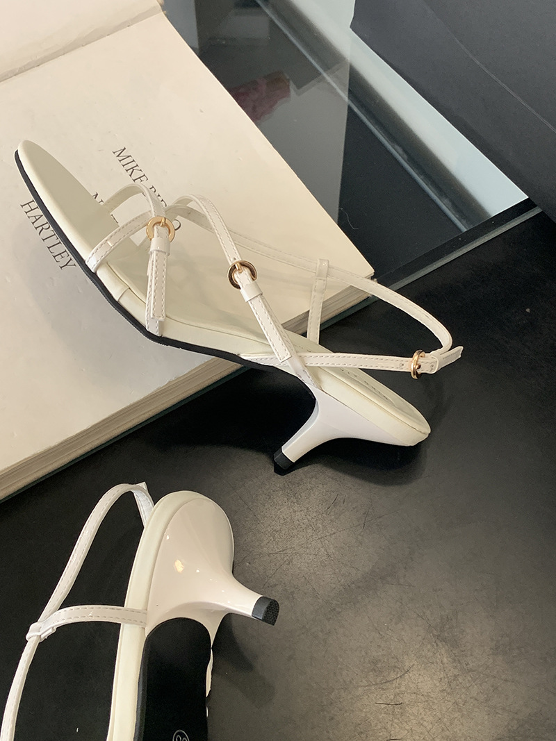 Women's Heeled Sandals Solid Colour Open Toe High Heel Shoes_voghion.com