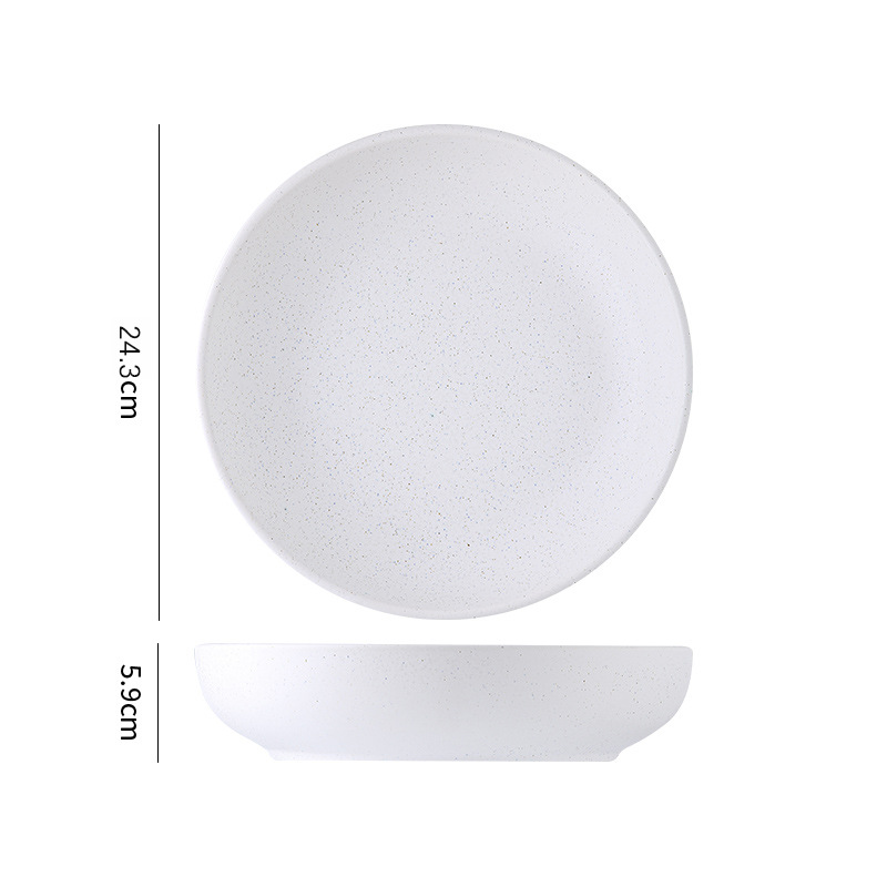 Plato de cerámica simple punto azul punto blanco conjunto de platos de platos de comedor occidental platos de cerámica de hotel con puntos