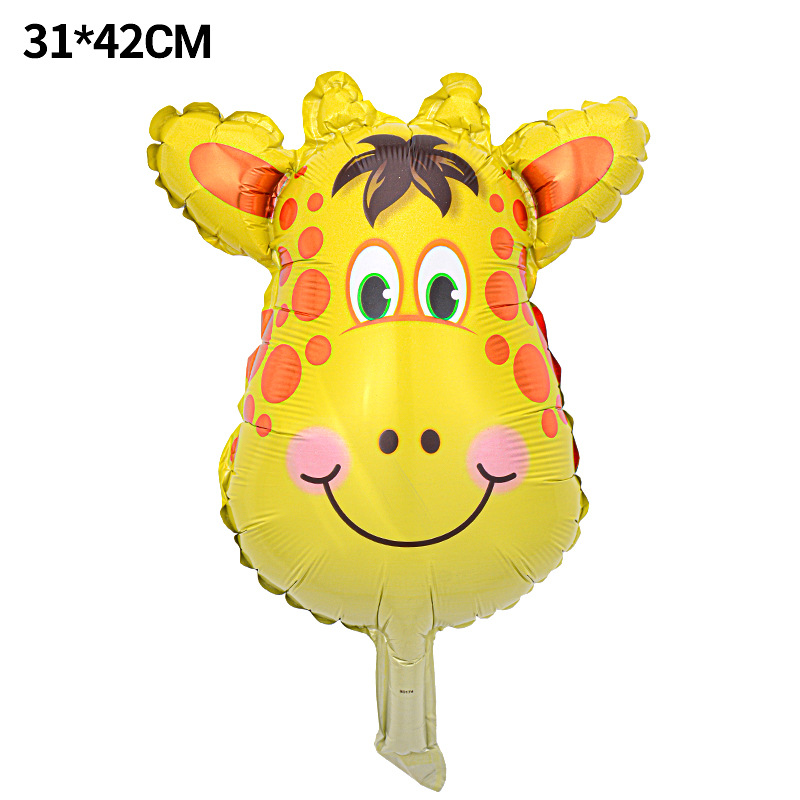 Venta caliente cabeza de animal película de aluminio globo tema de cumpleaños fiesta decoración de dibujos animados león cabeza de tigre papel de aluminio globo al por mayor
