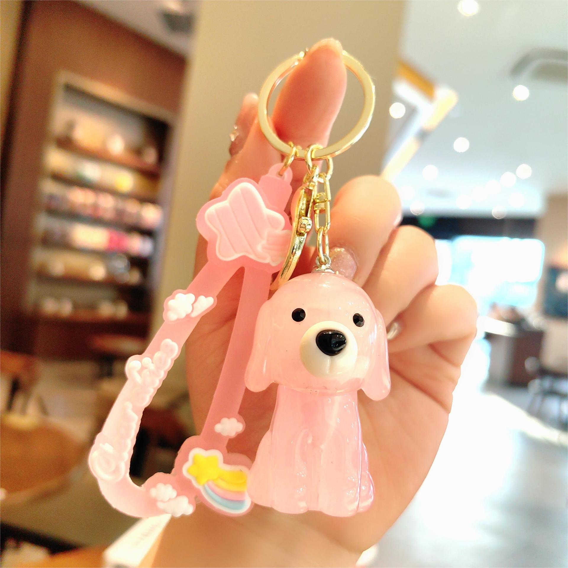 Dog Pattern Unisex Gender 1 Piece Cute Dog Acrylic Unisex Bag Pendant Keychain